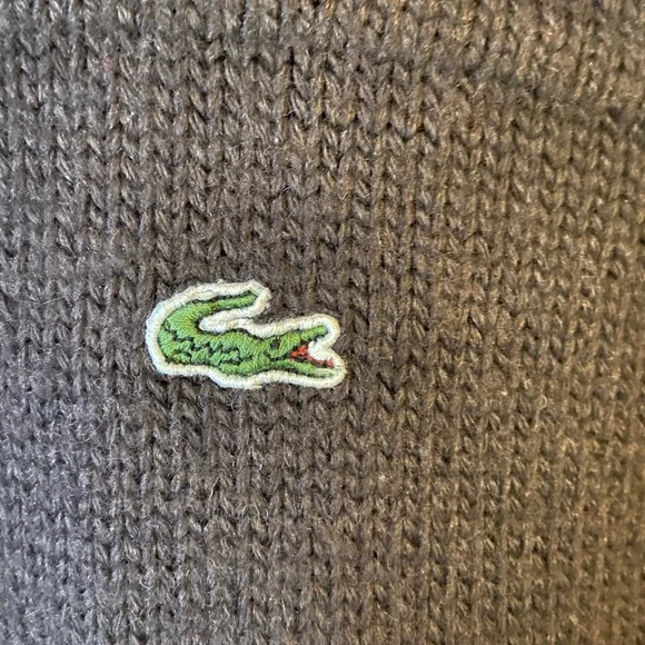 Brown Lacoste Zip-up Turtleneck Sweater || - Picture 3 of 4